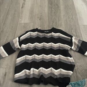 Striped Black and Gray Sweater